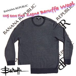 BANANA REPUBLIC Mens XL Black 100% Extra Fine Wool